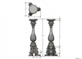 نموذج ثلاثي الأبعاد لآلة CNC الركائز 